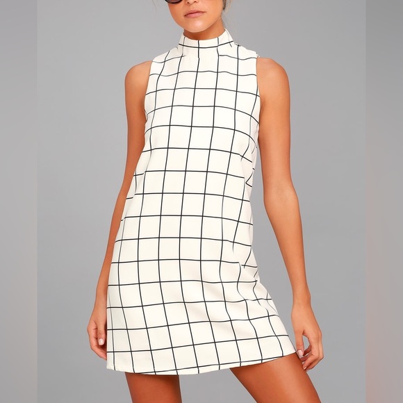Lulus Grid Print Dress - Picture 3 of 6